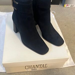 Chantal navy suede ankle boot made in Italy